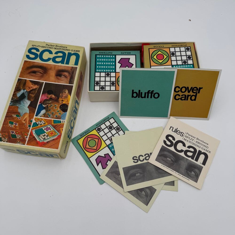 Vintage Scan by Parker Brothers Board Game 1970 Split Second Matching Game